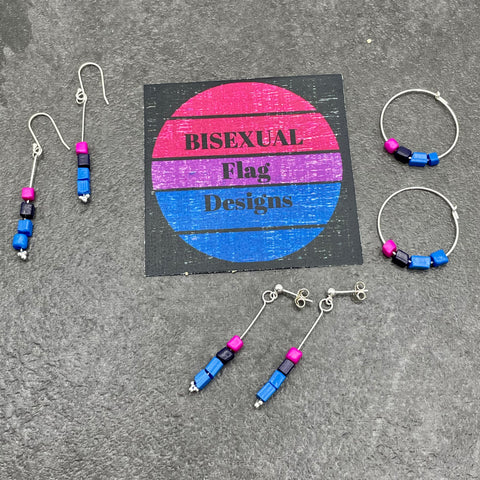 Pride Earrings- Bisexual Flag