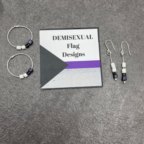 Pride Earrings- Demisexual Flag