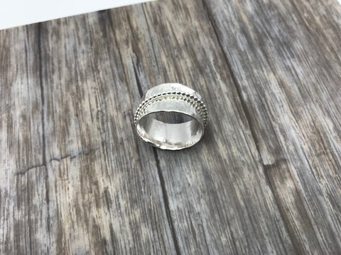 Silver Bead Spinner Ring