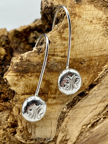 Recycled Eco Silver Butterfly Dangly Earrings