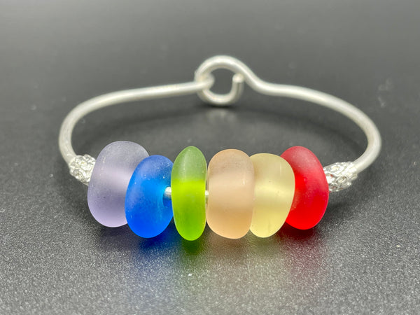 Rainbow Sea Glass Bangle