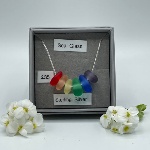 Rainbow Sea Glass Necklace