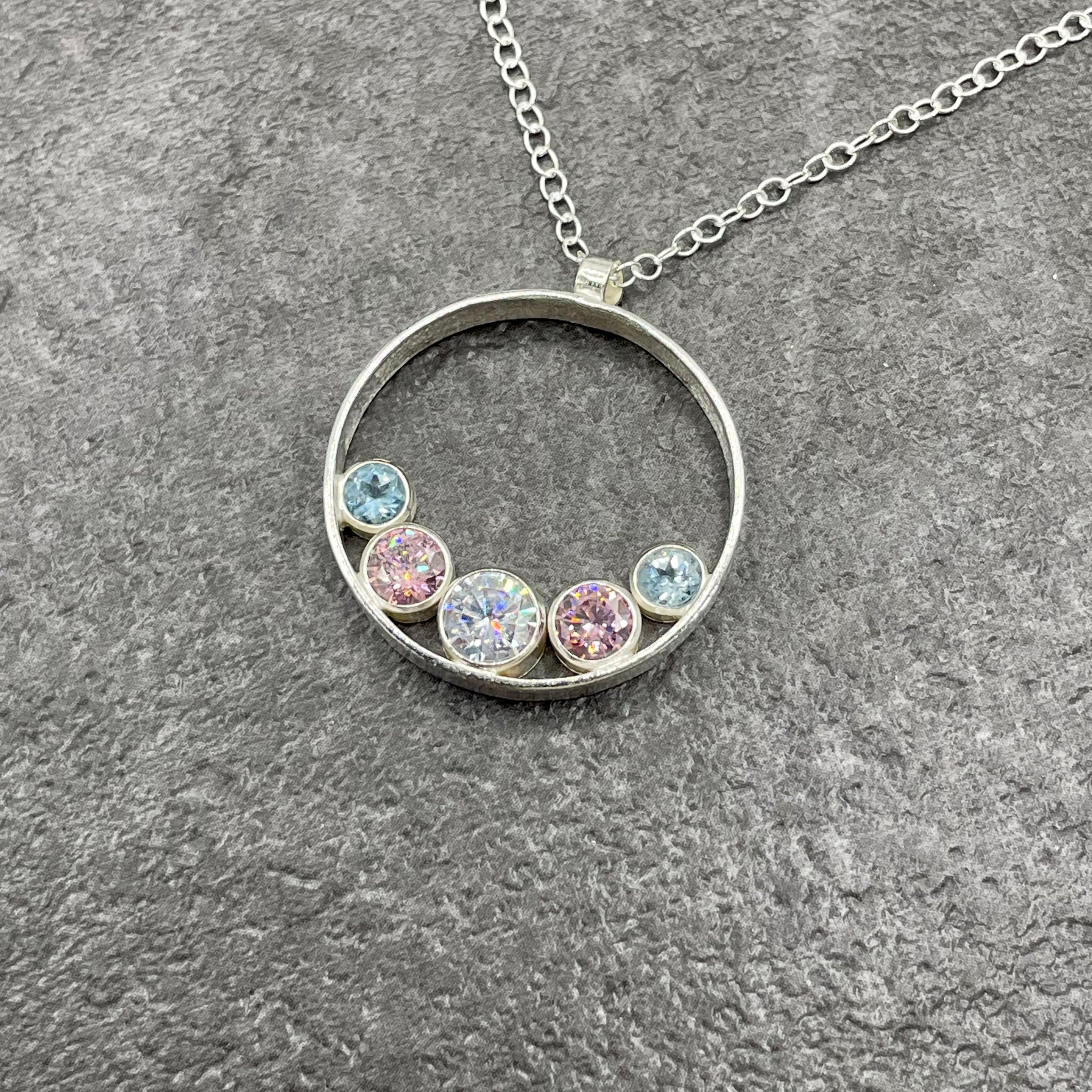 Swarovski Pride Necklace - Transgender Flag