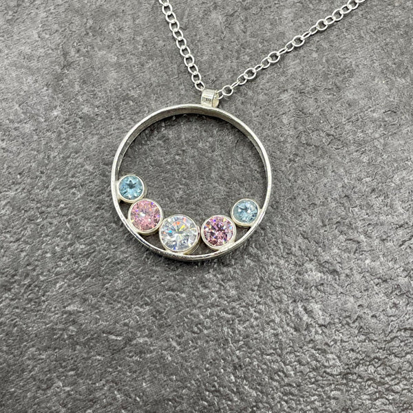 Swarovski Pride Necklace - Transgender Flag