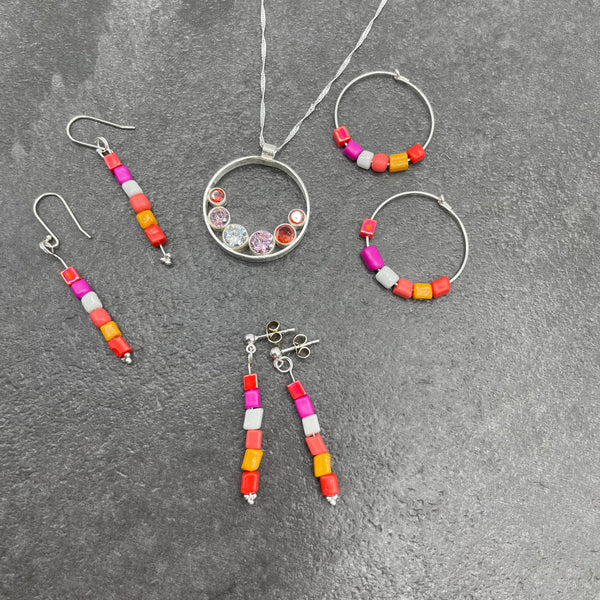 Pride Earrings- Lesbian Flag