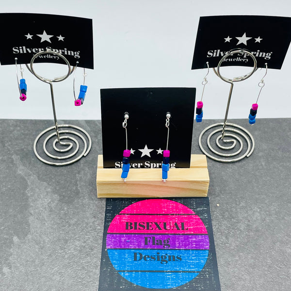 Pride Earrings- Bisexual Flag