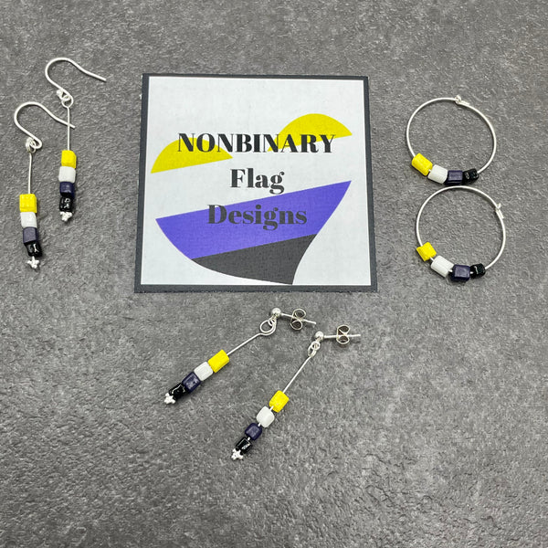 Pride Earrings- Nonbinary Flag