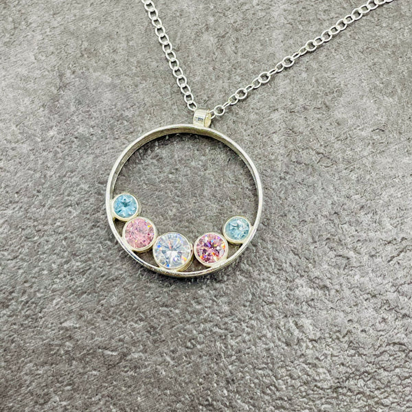 Swarovski Pride Necklace - Transgender Flag