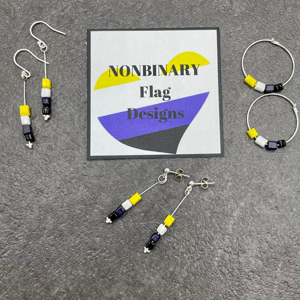 Pride Earrings- Nonbinary Flag