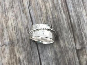 Silver Bead Spinner Ring