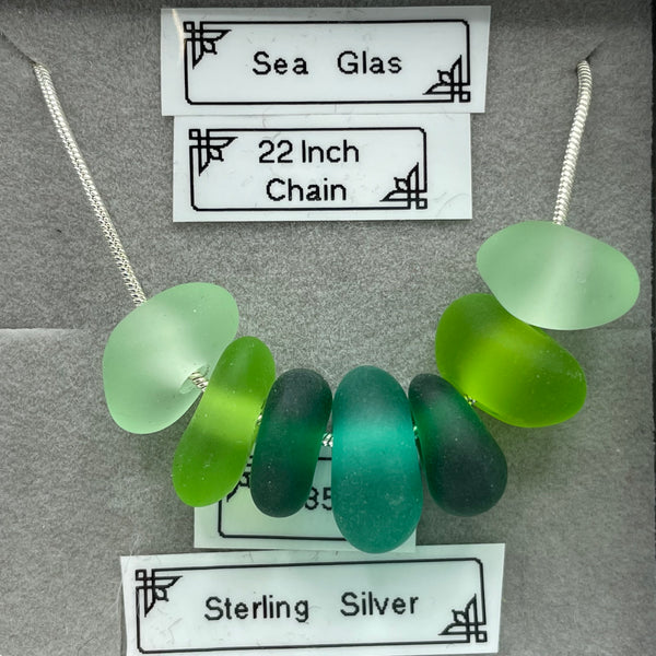 Shades of Green Sea Glass Necklace