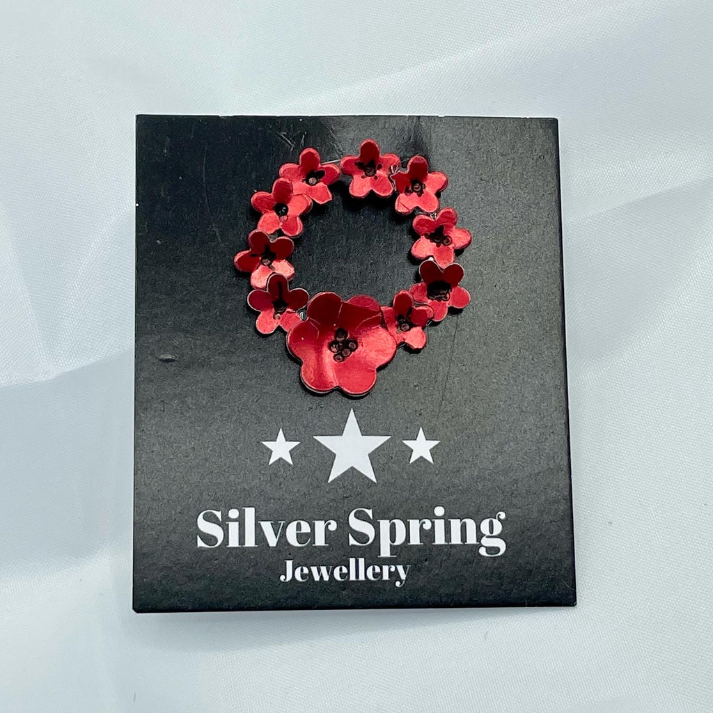 Poppy Wreath Pin Brooch for Royal British Legion – The Silver Spring