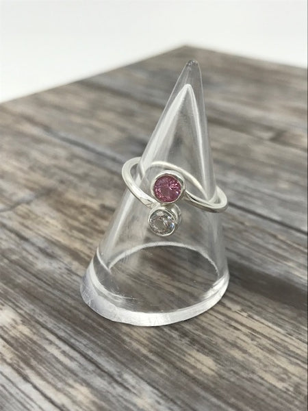 Swarovski White & Pink Wrap Ring